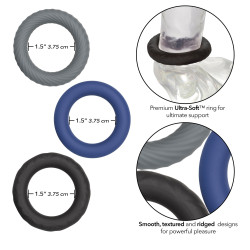 Link Up by Calex Lot de 3 cockrings Link Up Extrême 38mm